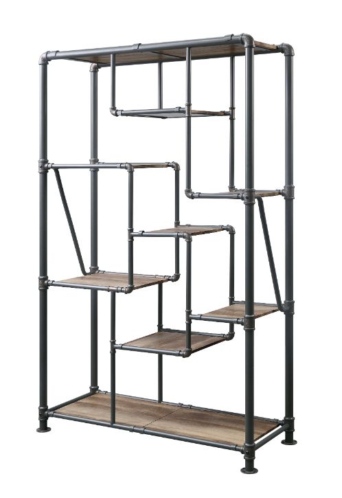 Brantley Bookshelf in Antique Oak & Sandy Gray