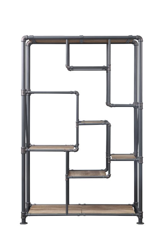 Brantley Bookshelf in Antique Oak & Sandy Gray