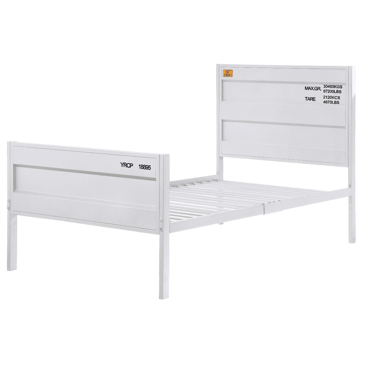 Cargo Twin Bed in White Finish