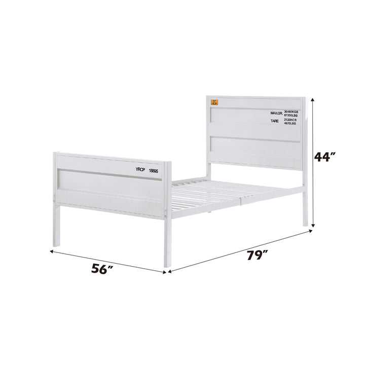 Cargo Full Bed in White Finish - dimensions