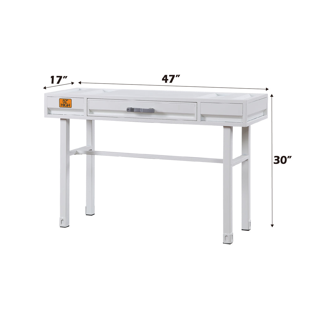 Cargo Vanity Desk in White Finish - dimensions