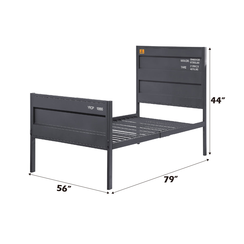 Cargo Full Bed in Gunmetal Finish - dimensions