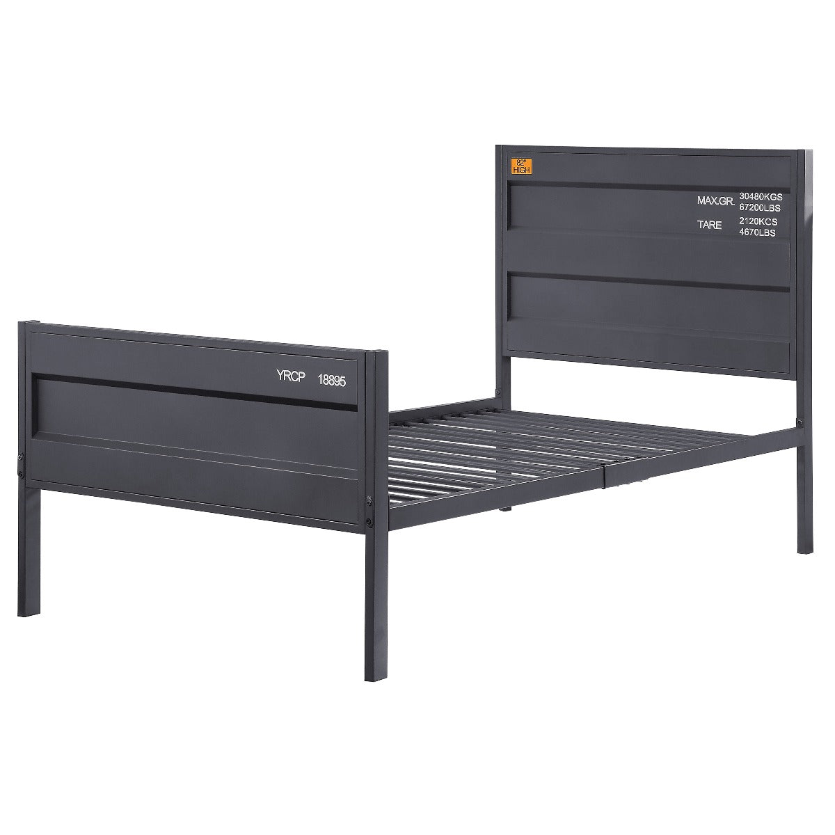 Cargo Twin Bed in Gunmetal Finish