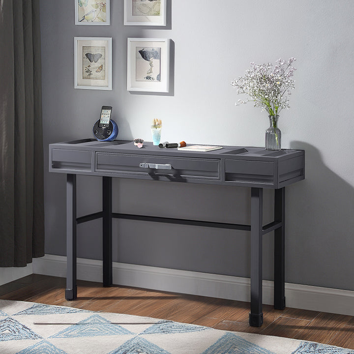 Cargo Vanity Desk in Gunmetal Finish
