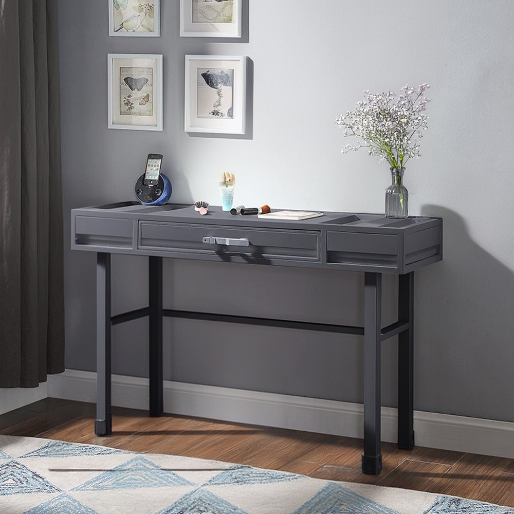 Cargo Vanity Desk in Gunmetal Finish