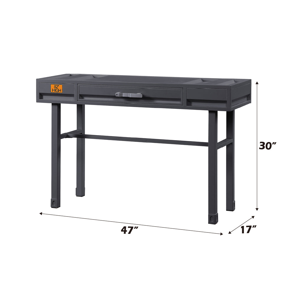 Cargo Vanity Desk in Gunmetal Finish - dimensions