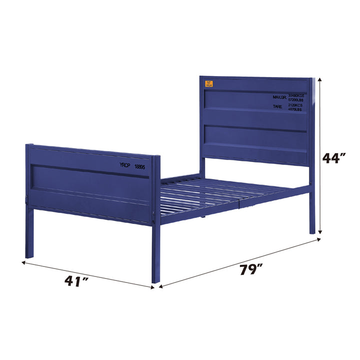 Cargo Twin Bed in Blue Finish - dimensions