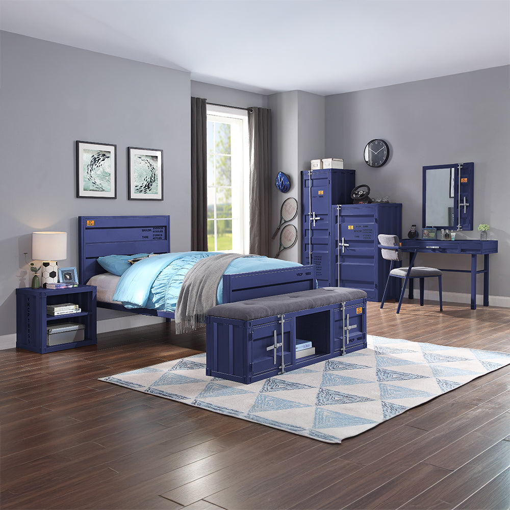 Cargo Twin Bed in Blue Finish - lifestyle