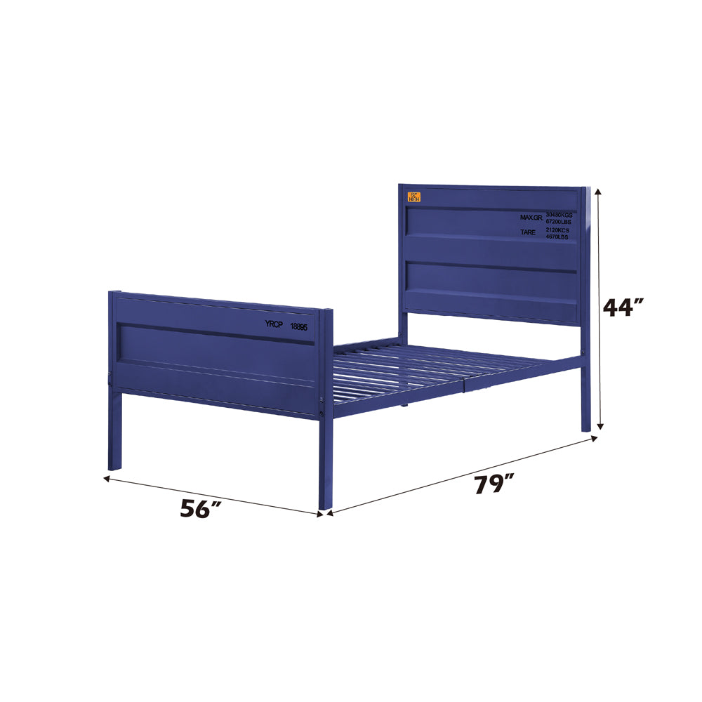 Cargo Full Bed in Blue Finish - dimensions