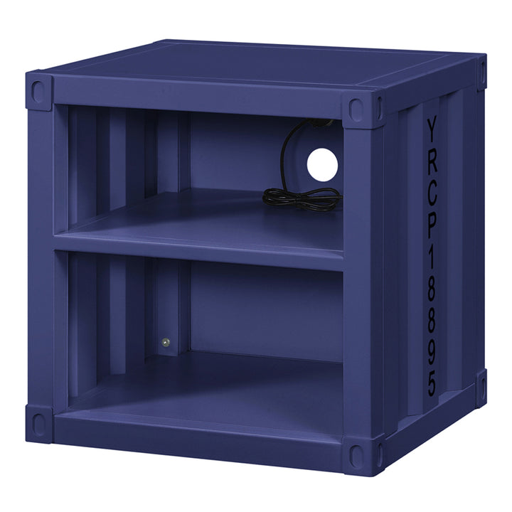 Cargo Nightstand with USB in Blue Finish