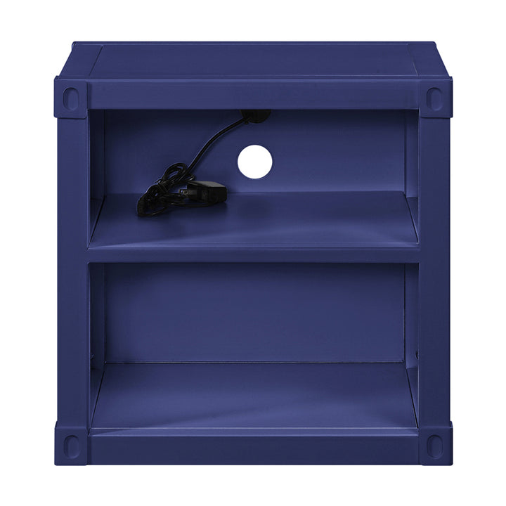Cargo Nightstand with USB in Blue Finish