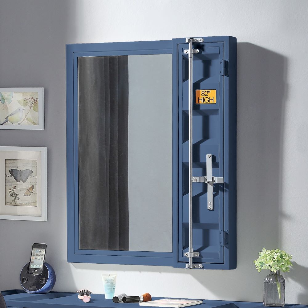Cargo Vanity Mirror in Blue Finish