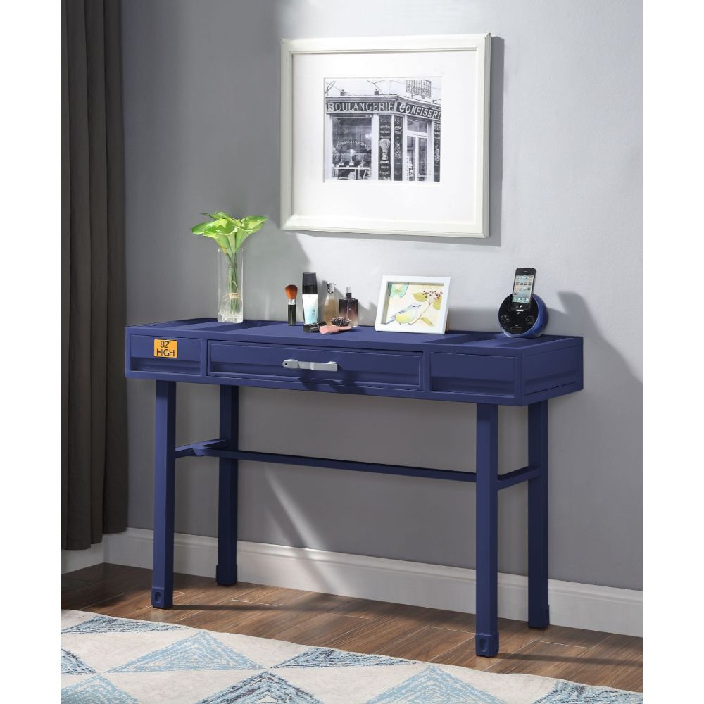 Cargo Vanity Desk in Blue Finish