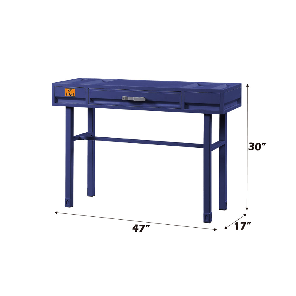 Cargo Vanity Desk in Blue Finish - dimensions