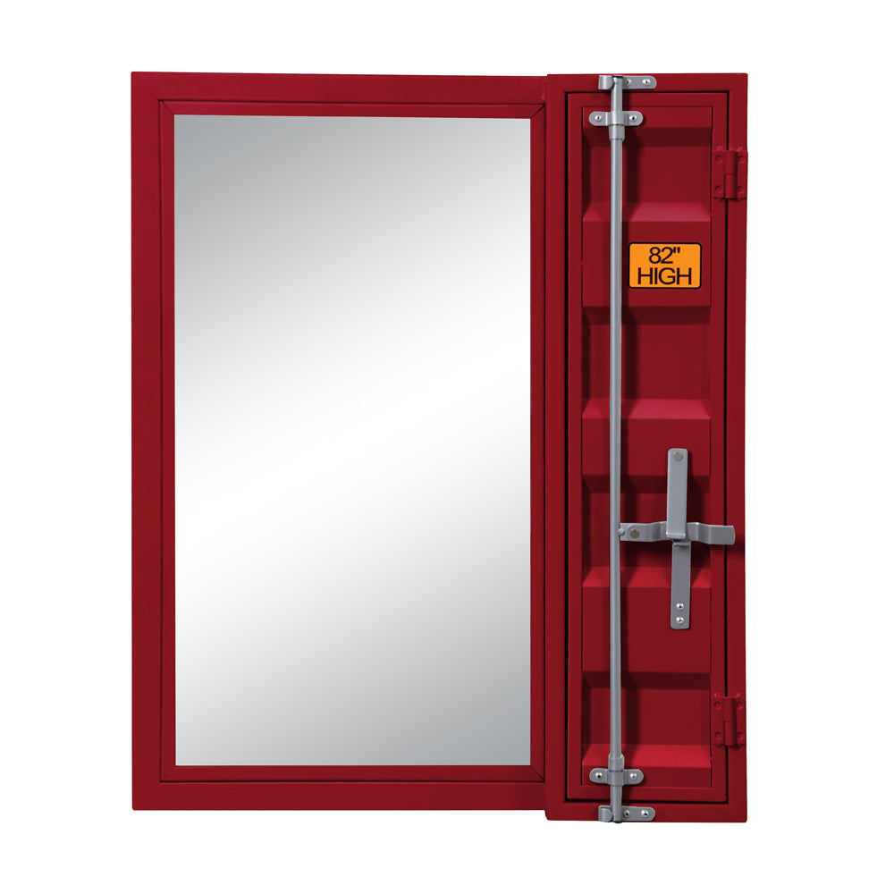 Cargo Vanity Mirror in Red Finish