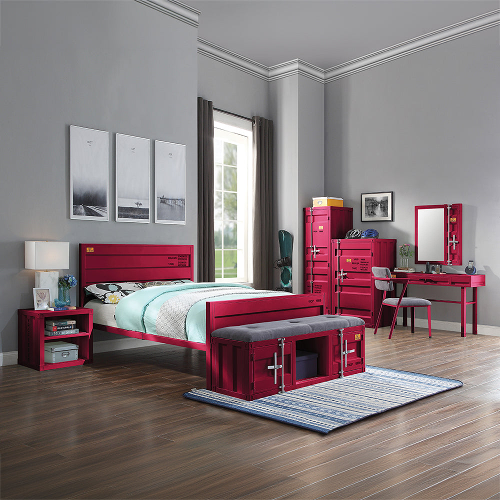 Cargo Vanity Mirror in Red Finish