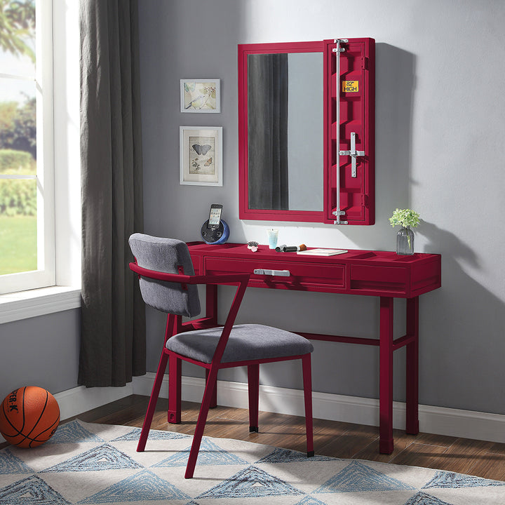 Cargo Vanity Mirror in Red Finish - lifestyle