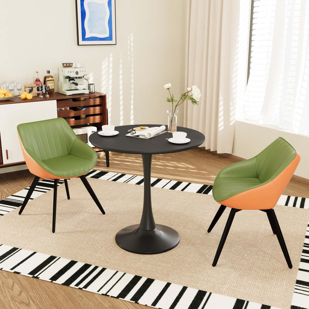 mid-century-modern-3-piece-round-tulip-dining-table-set-in-black-green