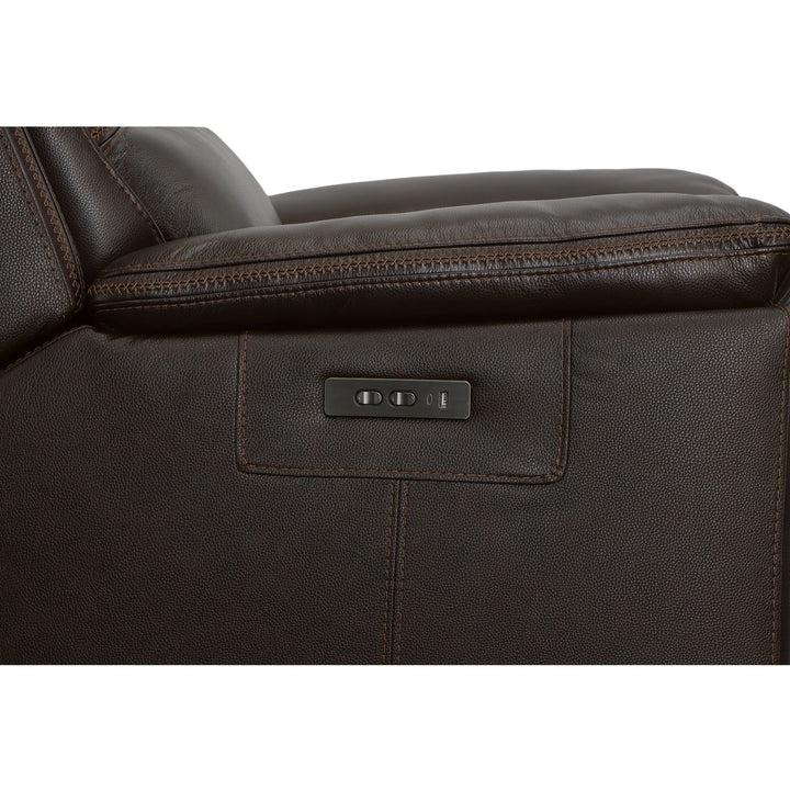 Jackson Leather Power Recliner with Power Headrest in Dark Brown