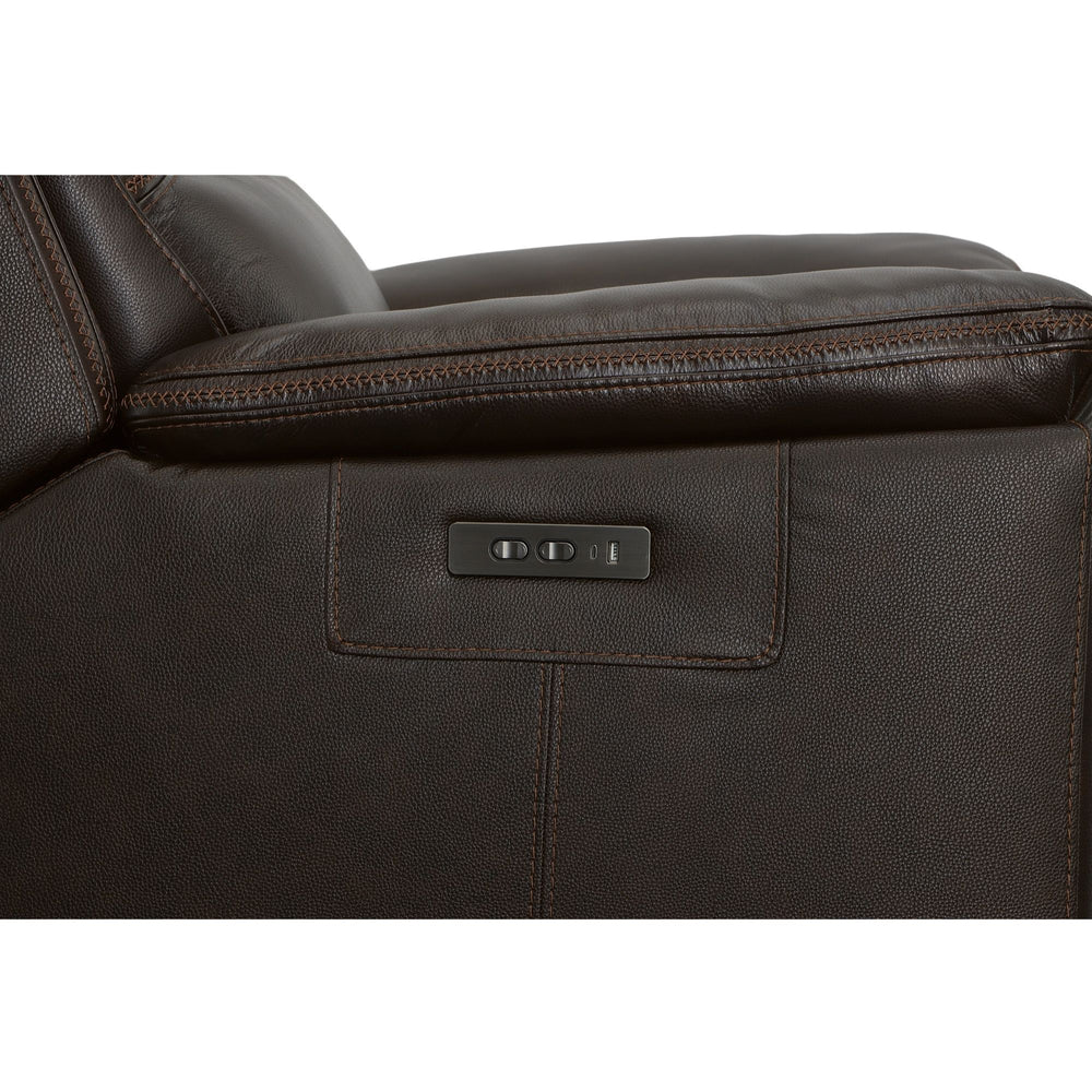 Jackson Leather Power Recliner with Power Headrest in Dark Brown