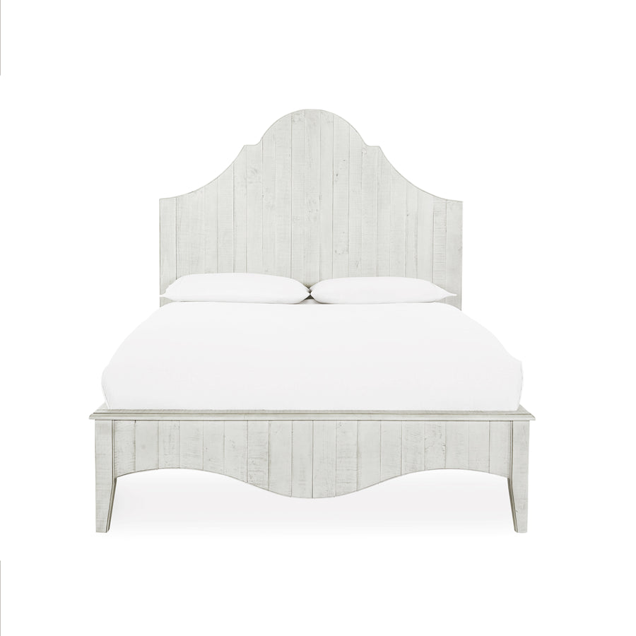 Modus Furniture 2G43A6 Ella Solid Wood Scroll Bed In White Wash