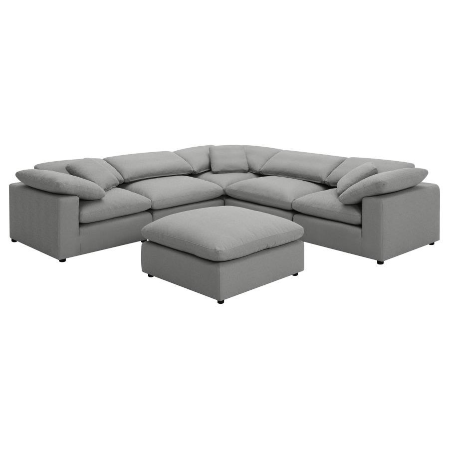 Coaster Furniture Raleigh - 6 Piece Boucle Upholstered Modular Sectional - Gray