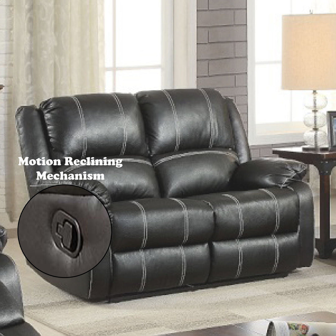 Zuriel - Synthetic Leather Recliner Loveseat - Black