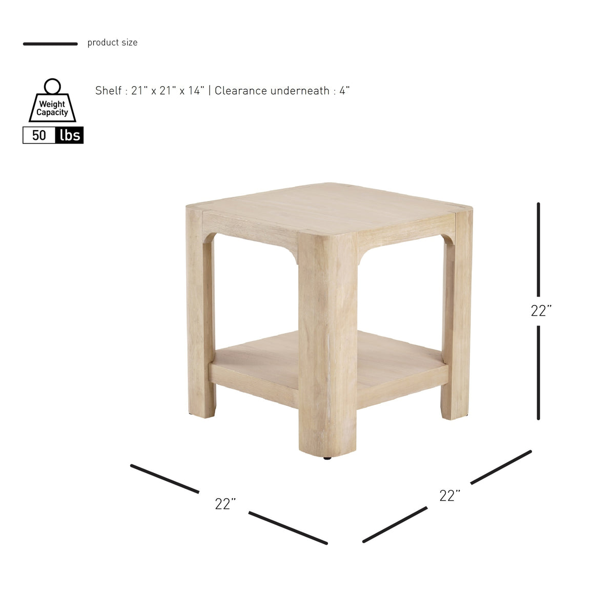 Trevin Side/End Table - Weathered Sand - view 2