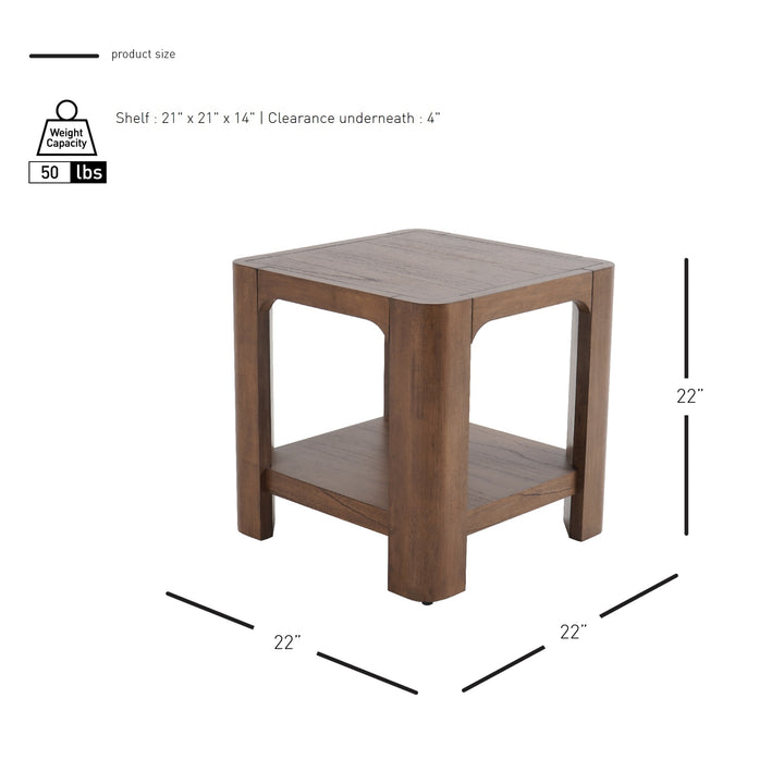 Trevin Side/End Table - Walnut - view 2