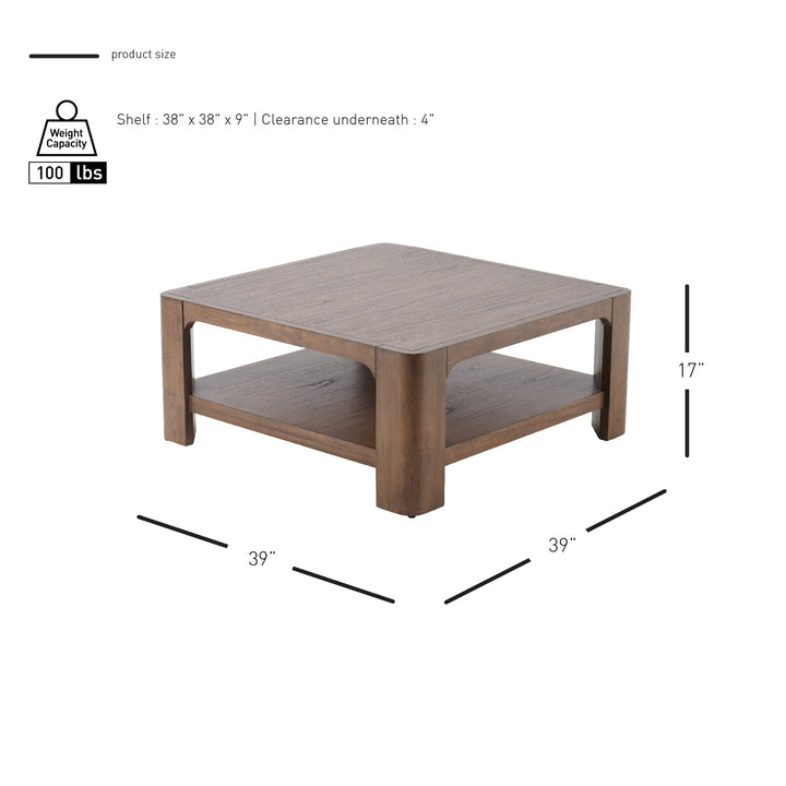 Trevin Square Coffee Table - Walnut - view 2