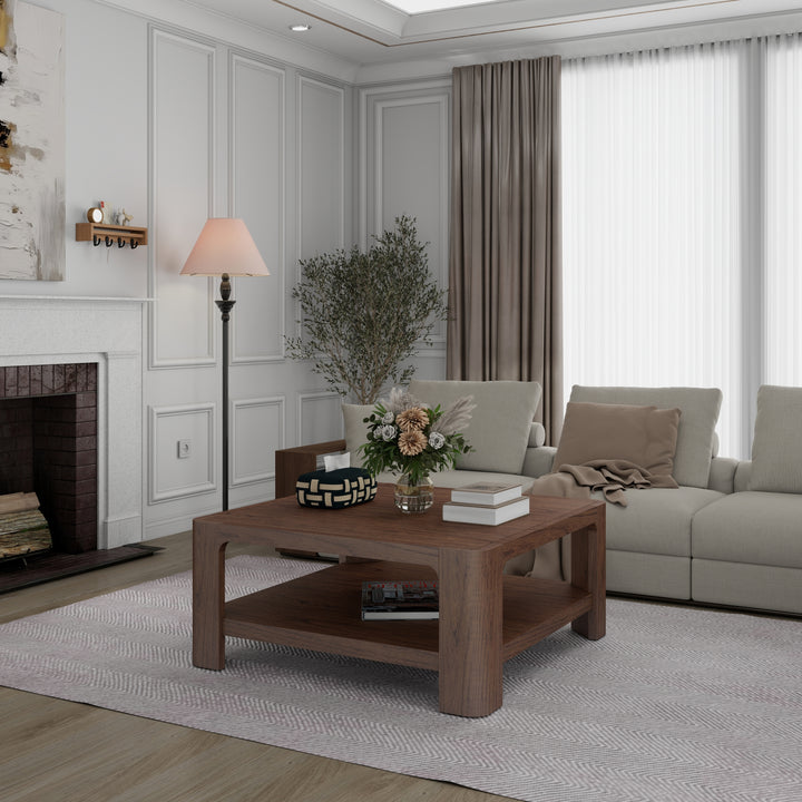 Trevin Square Coffee Table - Walnut - view 3
