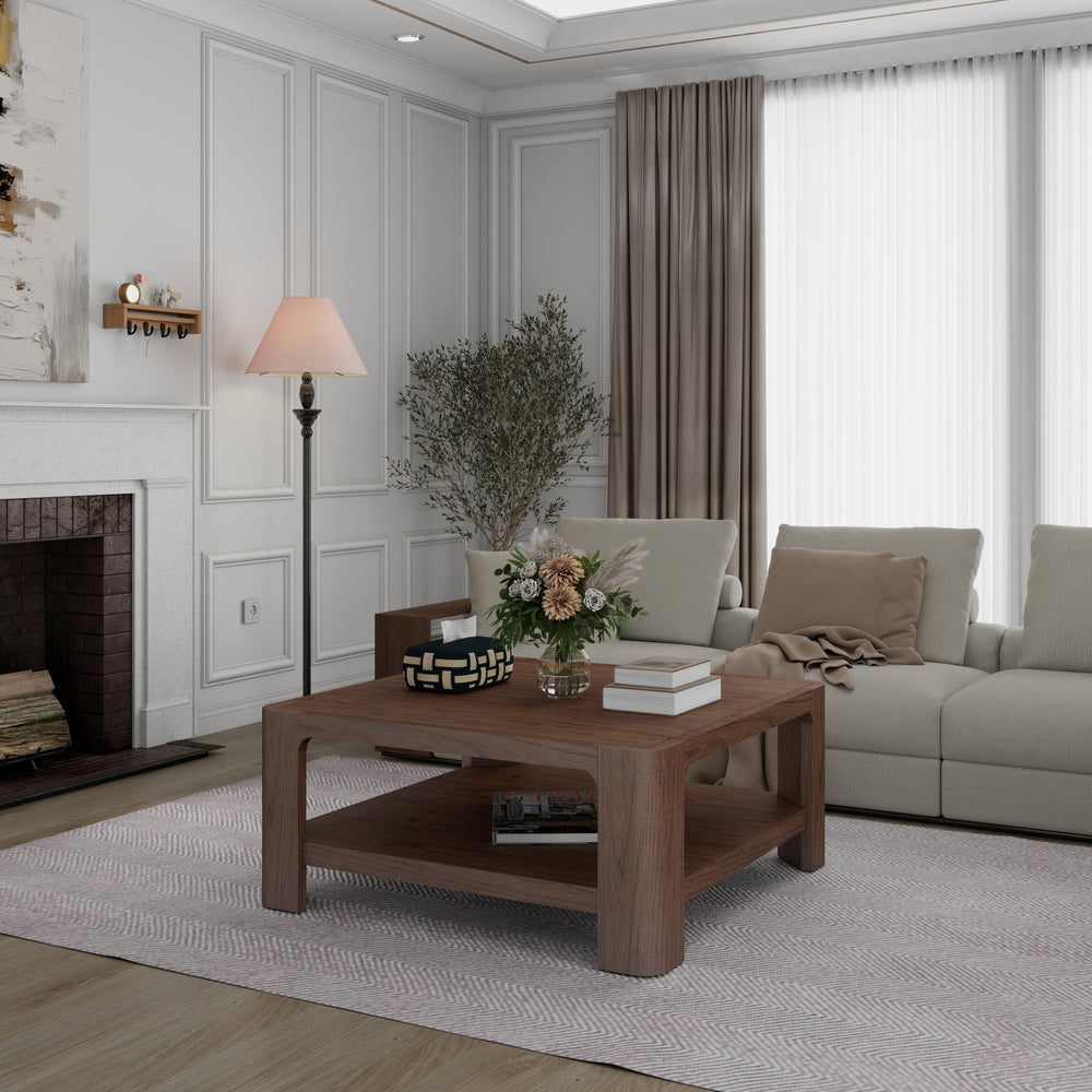 Trevin Square Coffee Table - Walnut - view 3