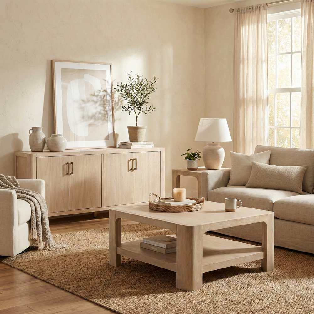 Trevin Square Coffee Table - Weathered Sand - view 4