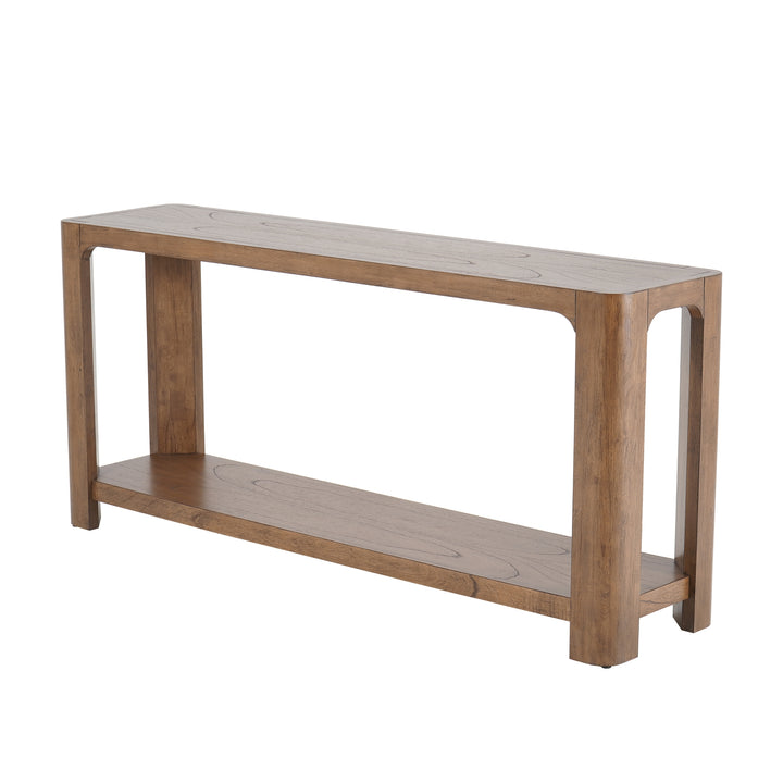 Trevin 66" Console Table with Shelf - Walnut