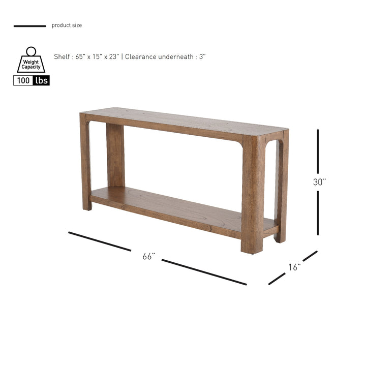 Trevin 66" Console Table with Shelf - Walnut - view 2
