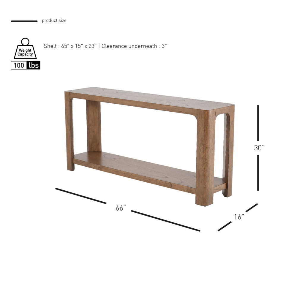 Trevin 66" Console Table with Shelf - Walnut - view 2