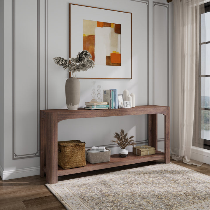 Trevin 66" Console Table with Shelf - Walnut - view 3