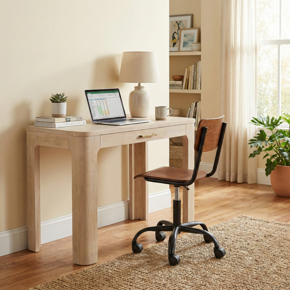 Trevin Small Desk 1 Drawer - Weathered Sand - view 3