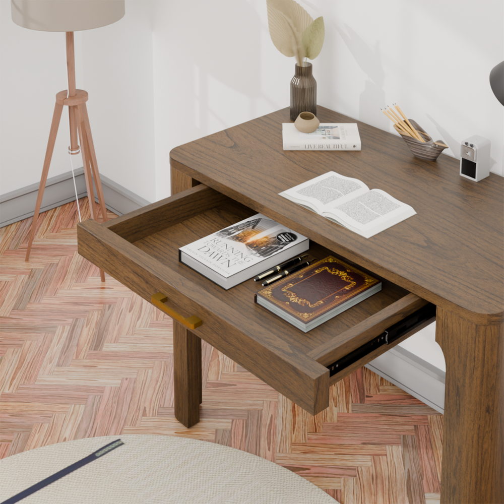 Trevin Small Desk 1 Drawer - Walnut - view 4