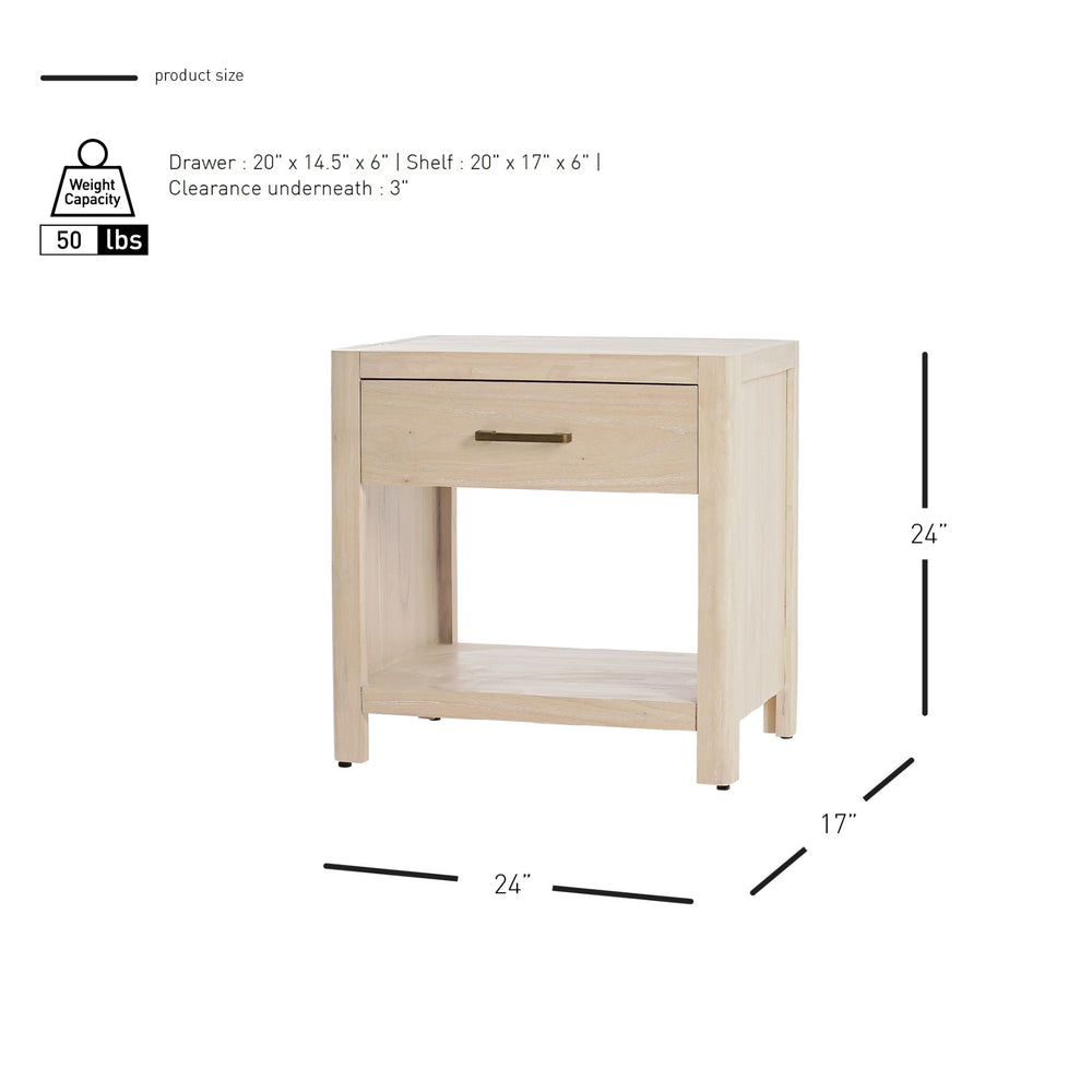Trevin Nightstand/Side Table - Weathered Sand - view 2