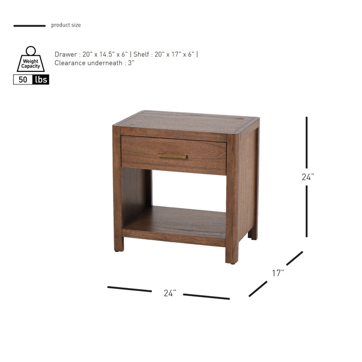 Trevin Nightstand/Side Table - Walnut - view 2