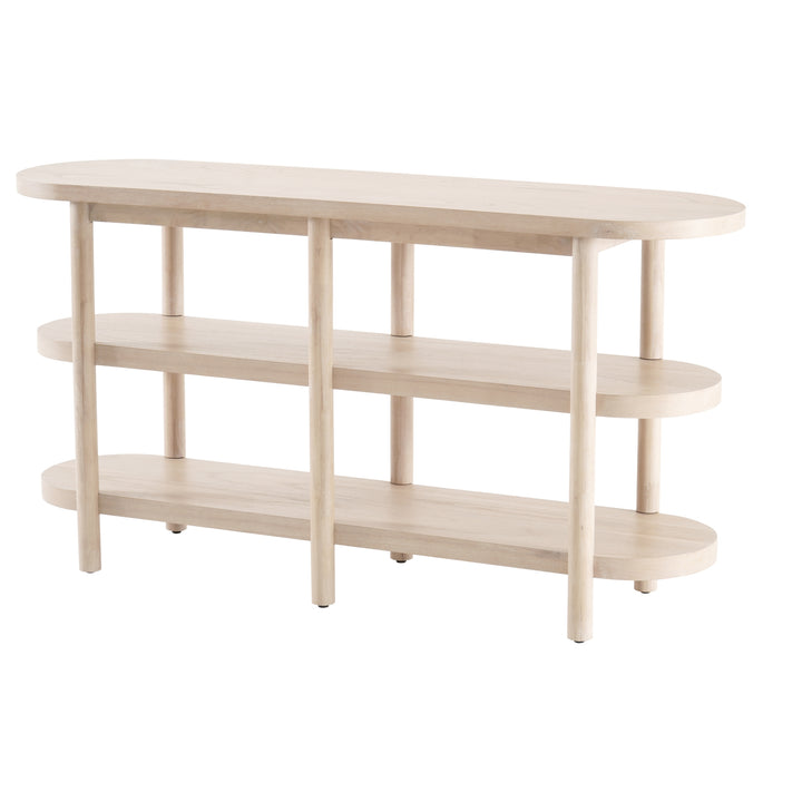 Lester Console Table with Shelves - Weathered Sand