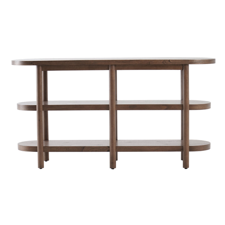 Lester Console Table with Shelves - Walnut - view 4
