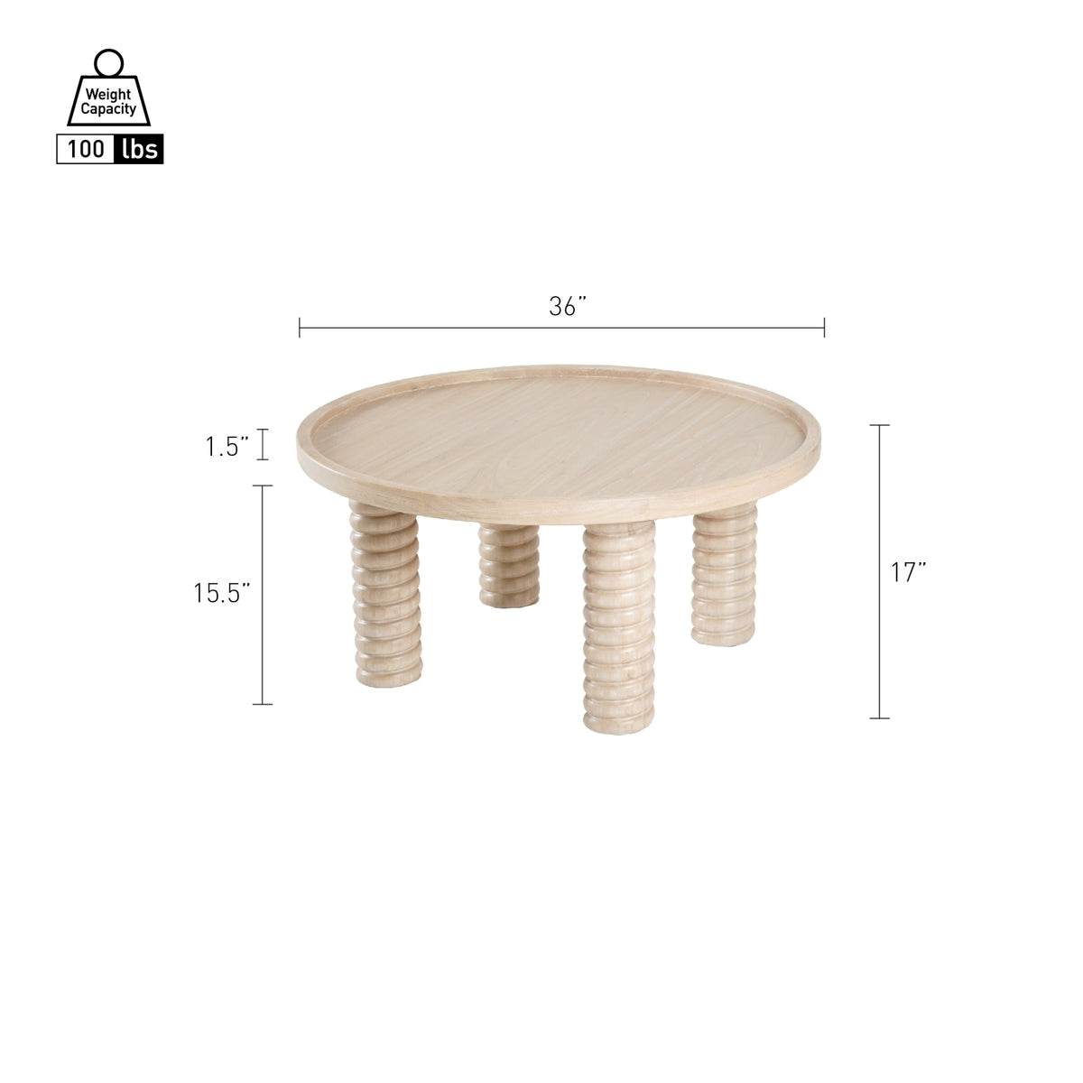 Crellin Coffee Table - Weathered Sand - view 2