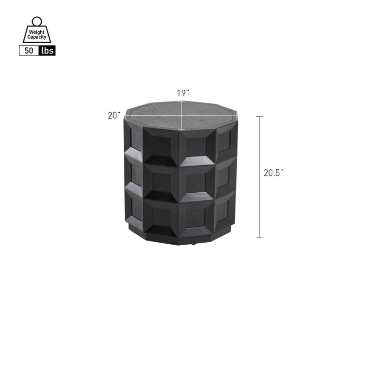 Finnan Side/End Table - Black - view 2