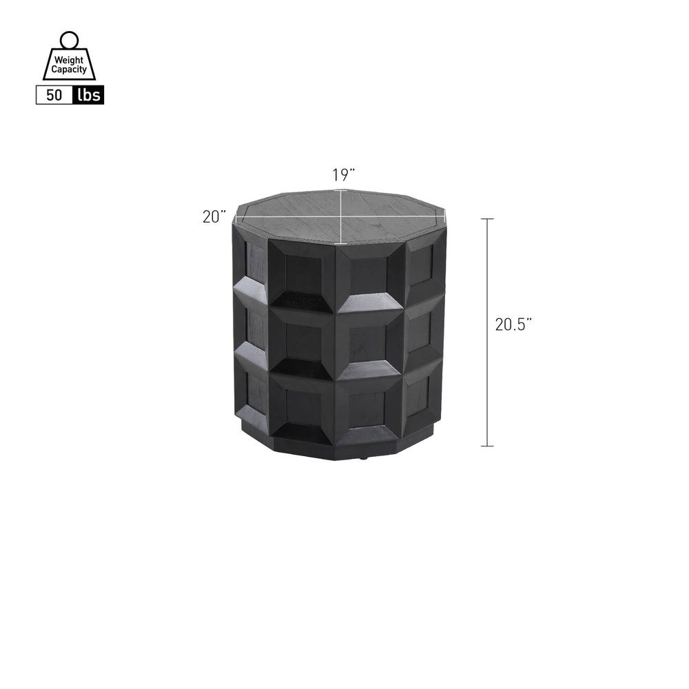 Finnan Side/End Table - Black - view 2