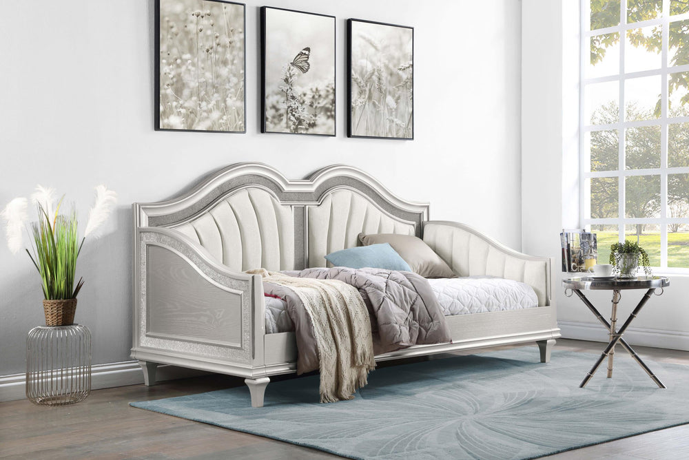 Coaster Furniture 360121 Evangeline Upholstered Twin Daybed Silver Oak