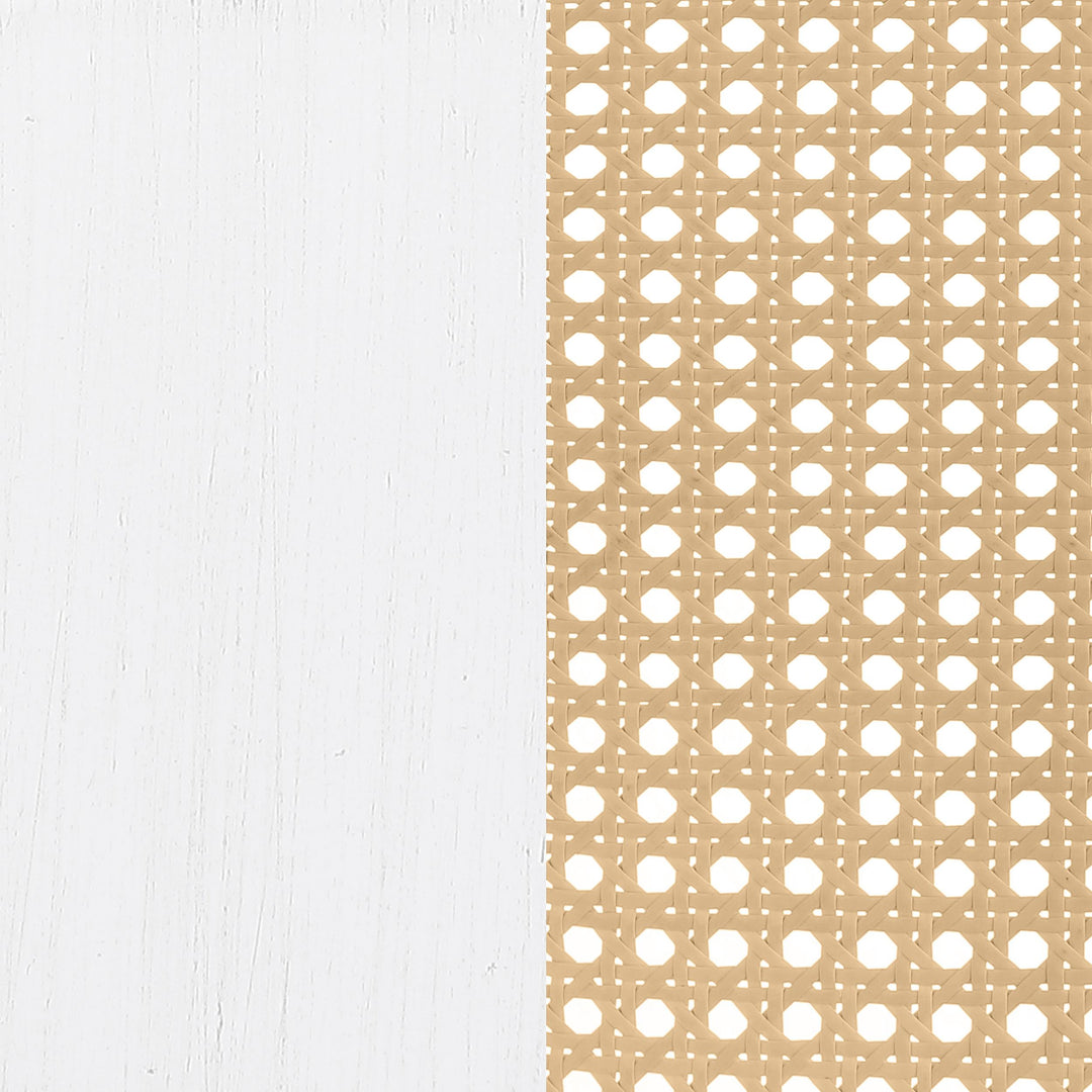 Coaster Furniture 360251KE Lanewood Open Cane Webbing Metal Eastern King Bed White