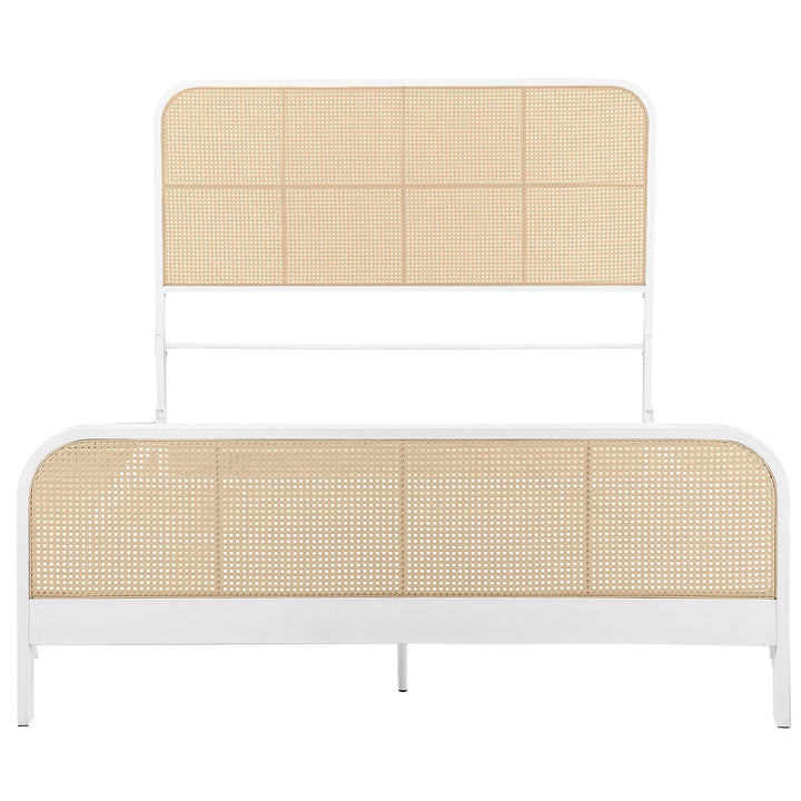 Coaster Furniture 360251Q Lanewood Open Cane Webbing Metal Bed White