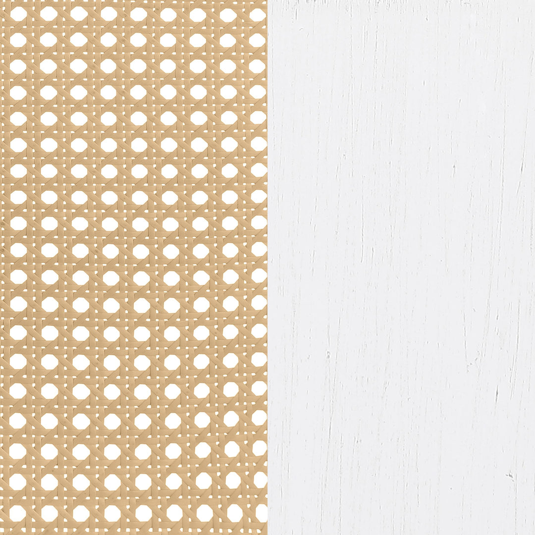 Coaster Furniture 360251Q Lanewood Open Cane Webbing Metal Bed White